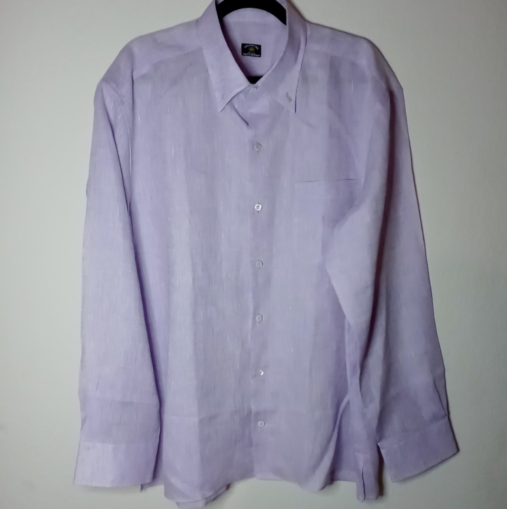 Purple Maus & Hoffman linen Dress shirt